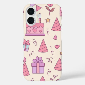 Sweet Princess Party Celebration Pattern iPhone 16 Case