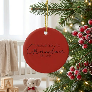 Sweet Promoted To Grandma EST Year Keepsake Ceramic Tree Decoration