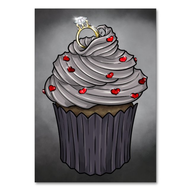 Sweet Proposal Cupcake Table Number (Front)