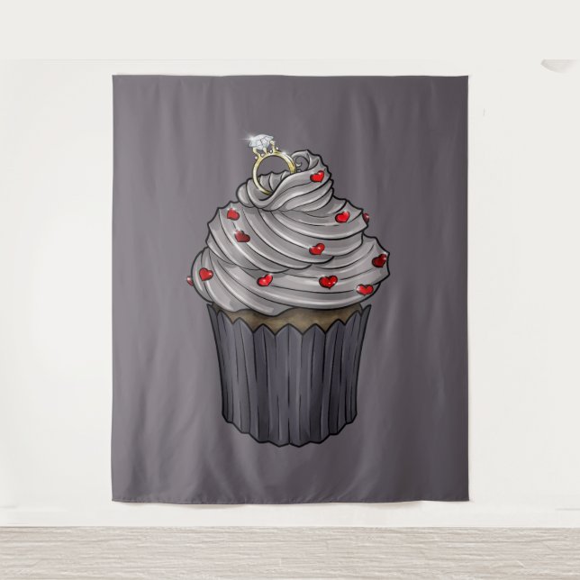 Sweet Proposal Cupcake Tapestry (Front)