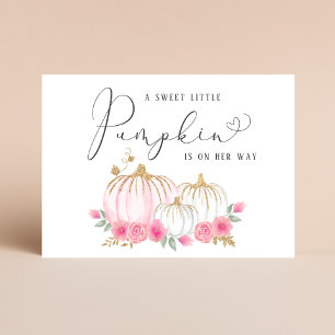 Sweet Pumpkin Baby Girl Sprinkle Invitation Postcard
