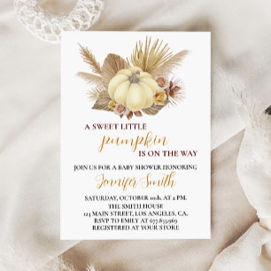 Sweet Pumpkin Fall Baby Shower Invitation