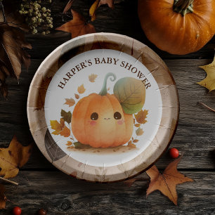 Sweet Pumpkin Fall Baby Shower Paper Plate