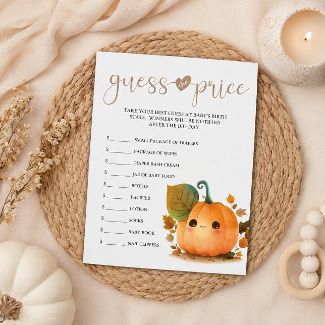 Sweet Pumpkin Fall Guess the Price Notepad (Creator Uploaded)