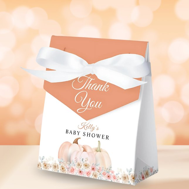 Sweet Pumpkin Floral Baby Shower  Favour Box (Creator Uploaded)