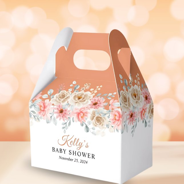 Sweet Pumpkin Floral Baby Shower  Favour Box (Creator Uploaded)