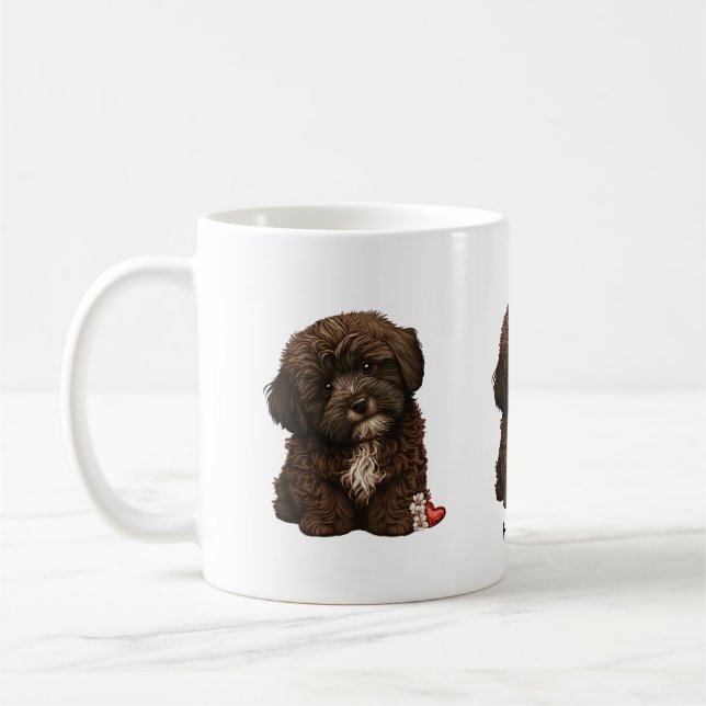 Sweet Puppy Love Design by HavaHug  Coffee Mug (Left)