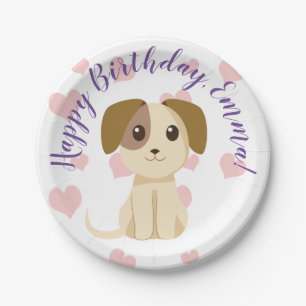 Sweet Puppy Paper Plate