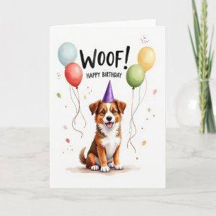 Sweet Puppy Party Hat Card