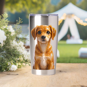 Sweet Puppy Sitting Portrait Insulated Tumbler