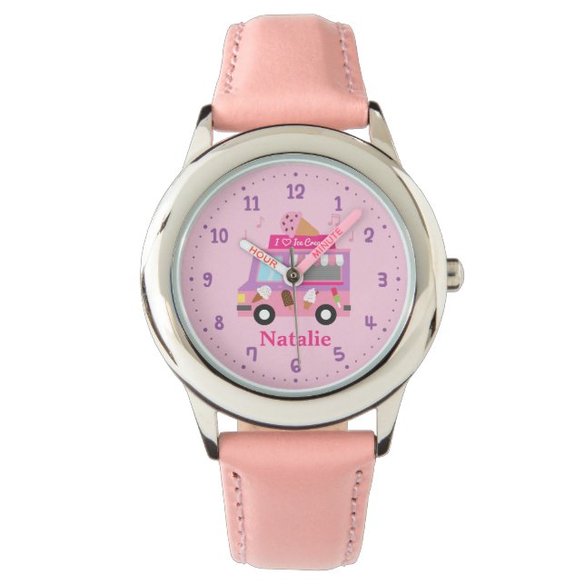 Sweet Purple Pink Ice Cream Truck For Girls Watch (Front)
