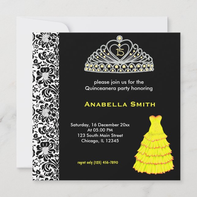 Sweet Quinceanera Invitation (Front)