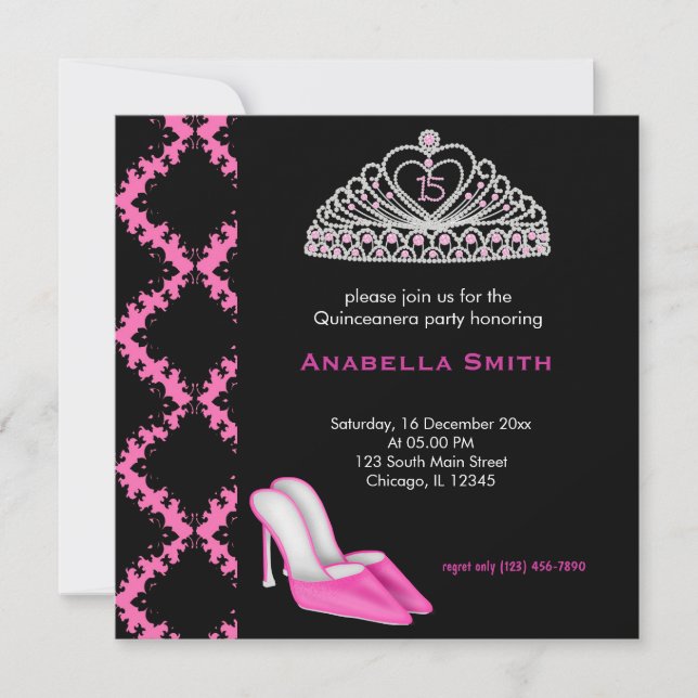 Sweet Quinceanera Invitation (Front)