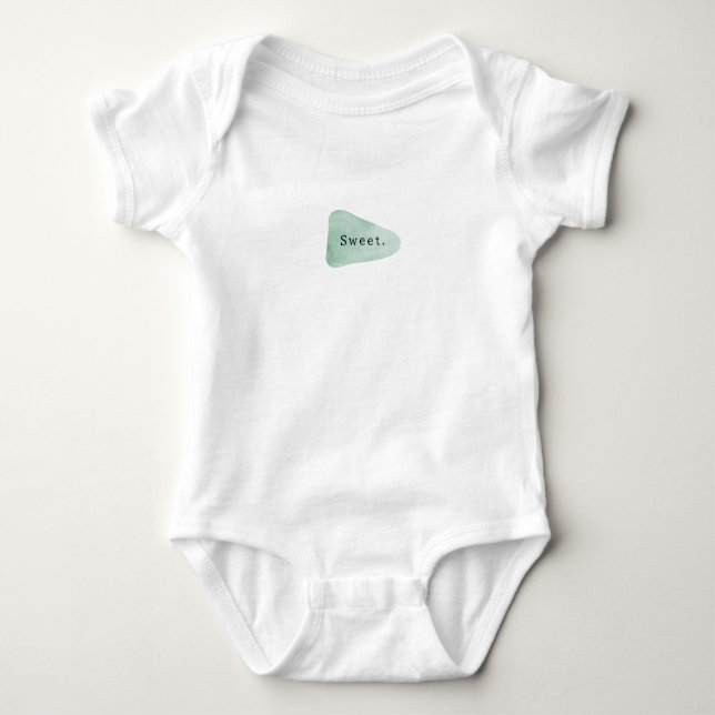 Sweet Quote Newborn Mint Green Shape Baby Romper Baby Bodysuit (Front)