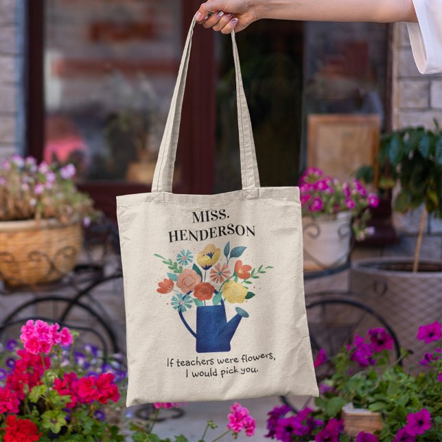 Sweet Quote Teachers Gift | Colorful Flowers Tote Bag (Creator Uploaded)