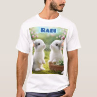 Sweet Rabbit Illustration T-Shirt for pet lovers