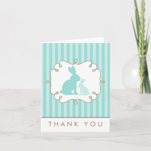 Sweet Rabbits Baby Shower Thank You Card