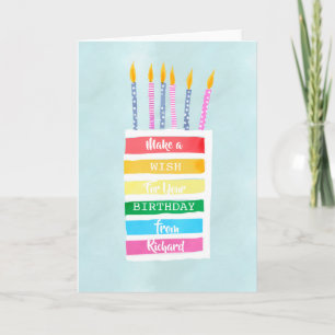Sweet Rainbow Cake Holiday Card