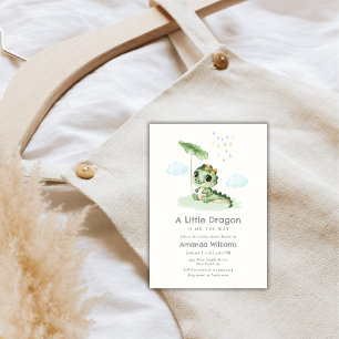 Sweet Raindrop Little Dragon Baby Shower Invitation