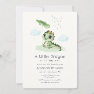 Sweet Raindrop Little Dragon Baby Shower Invitation
