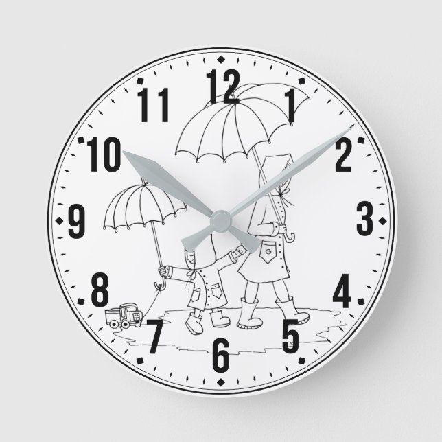 Sweet Rainy Day Clock – Mother & Child Gift (Front)
