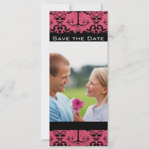 Sweet Raspberry & Black Chandelier Save the Date Invitation