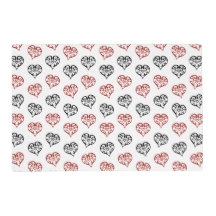 Sweet Red and Black Blazing Heart outline Pattern