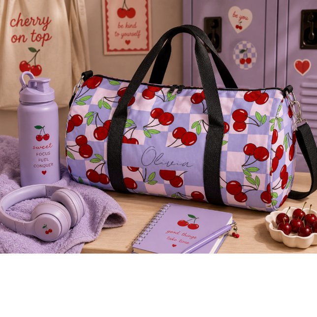 Sweet red cherries  duffle bag (Creator Uploaded)