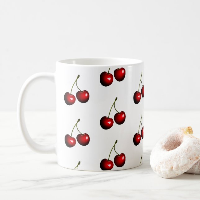 Sweet Red Cherries Mug (With Donut)