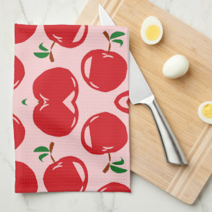 Sweet Red Cherry Pattern Tea Towel