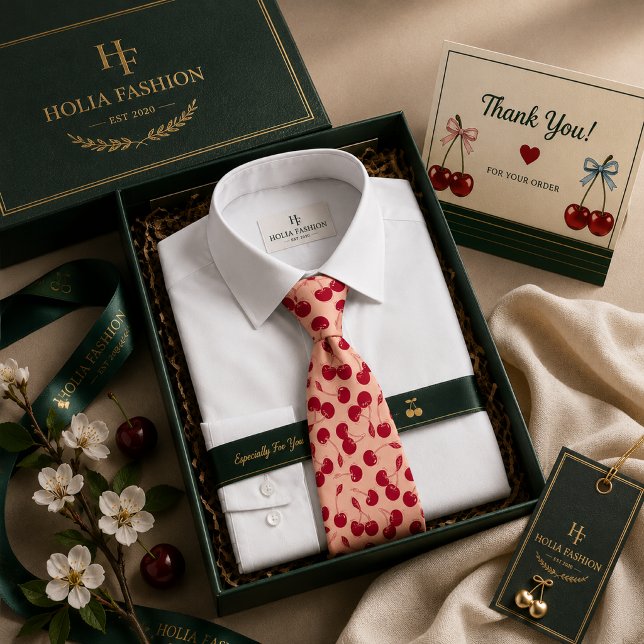 Sweet Red Cherry Pattern Tie (Creator Uploaded)