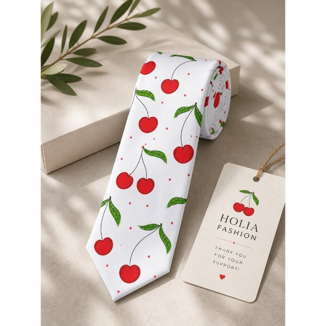 Sweet Red Cherry Pattern Tie (Creator Uploaded)