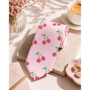 Sweet Red Cherry Pattern Tie
