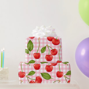 Sweet Red Cherry Pattern Wrapping Paper