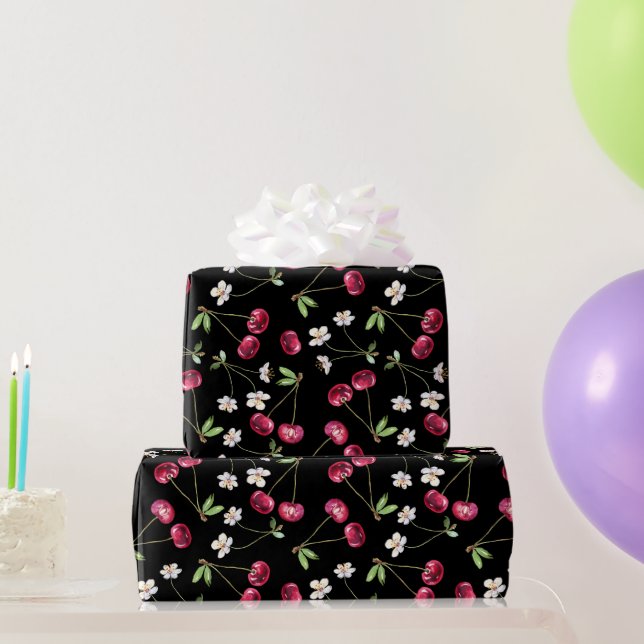 Sweet Red Cherry Pattern Wrapping Paper (Party Gifts)