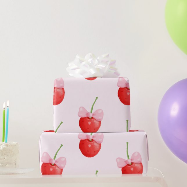 Sweet Red Cherry Pattern Wrapping Paper (Party Gifts)