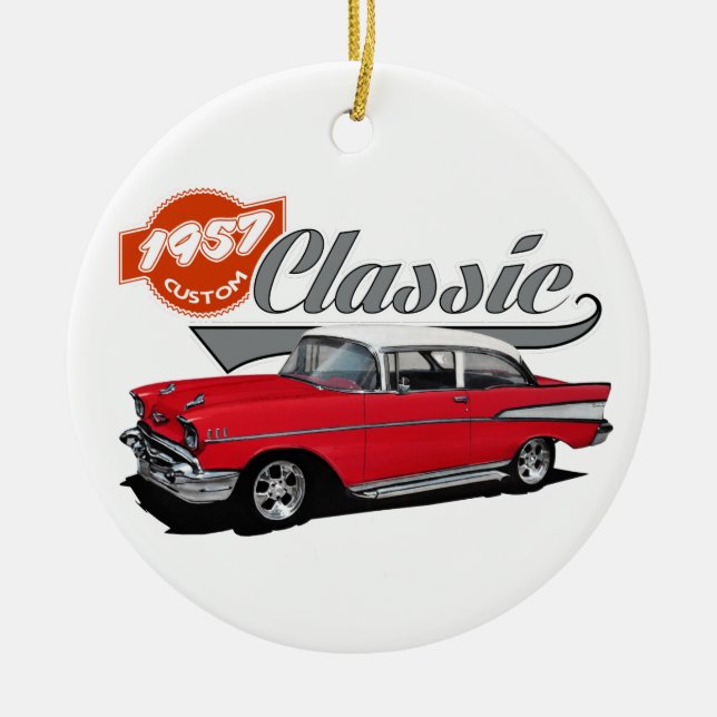 Sweet Red Classic Ceramic Tree Decoration (Front)