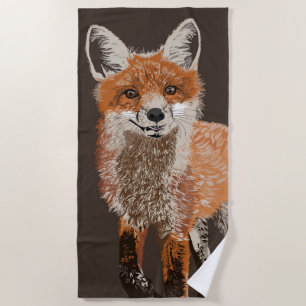 Sweet Red Fox Beach Towel