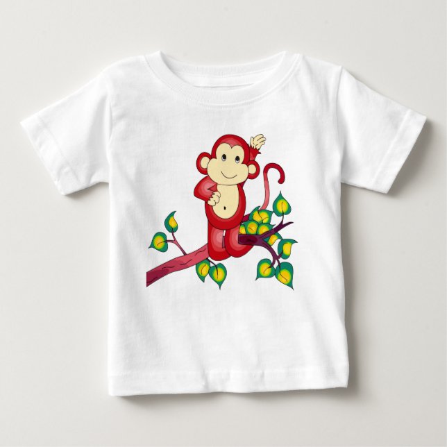 Sweet Red Monkey Baby Shirt (Front)