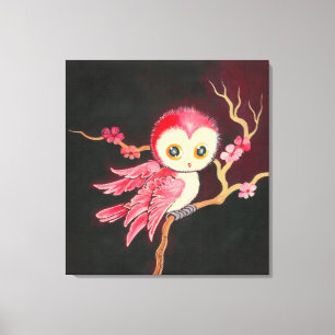 Sweet Red Owl Canvas Print