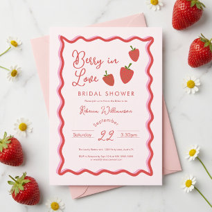 Sweet Red Strawberry Berry Love Bridal Shower Invitation