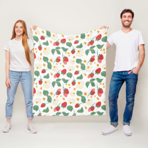Sweet Red Strawberry Garden Fruit Pattern Blanket