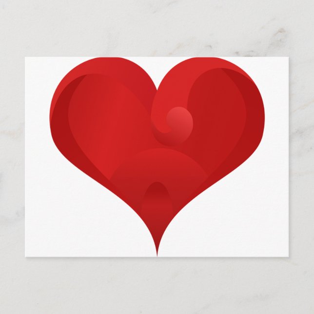 Sweet Red Valentine Love Heart Holiday Postcard (Front)