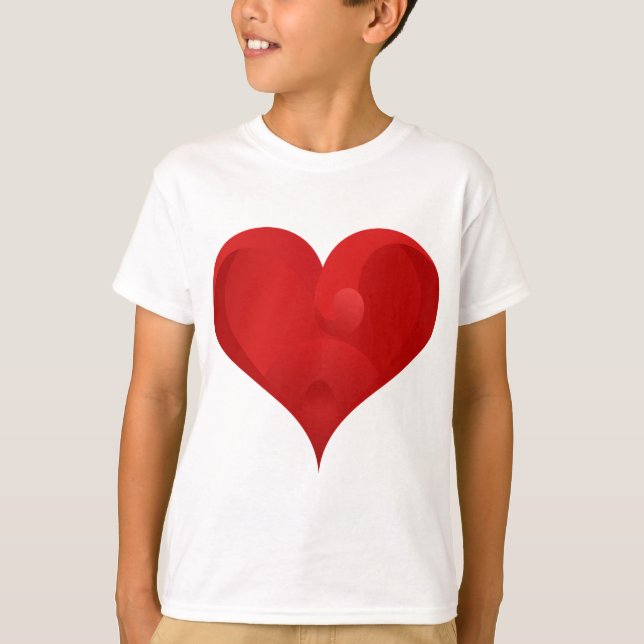 Sweet Red Valentine Love Heart T-Shirt (Front)