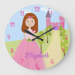 Sweet Redhead Princess Personalised Large Clock