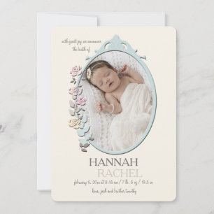 Sweet Reflection Photo Birth Announcement