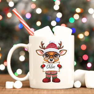 Sweet Reindeer in Christmas Pyjamas Cocoa Mug