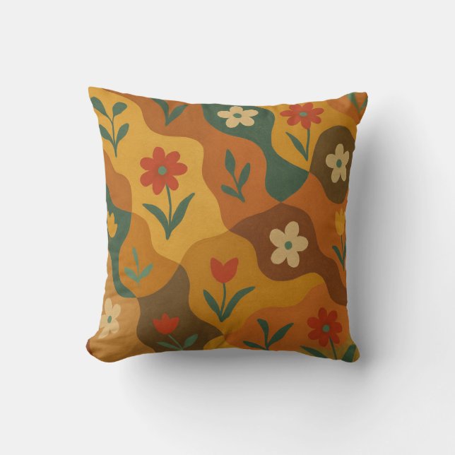 Sweet Retro Country Garden Pattern Cushion (Front)