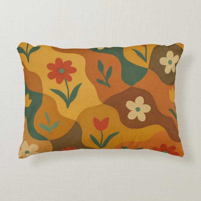 Sweet Retro Country Garden Pattern Decorative Cushion (Front)