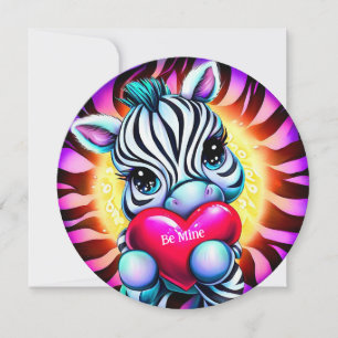Sweet Retro Zebra Valentine Card